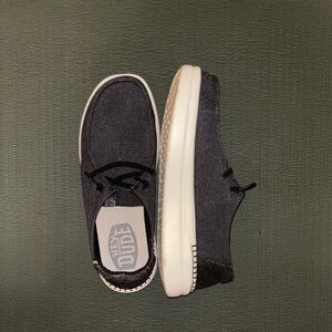 Hey Dude Charcoal and White Loafers